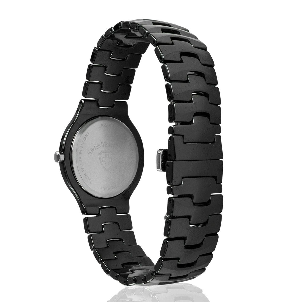 Swiss Tradition TL-P13980ABLK Black Tone Crystal Accent Stainless Steel Watch 4943353137480