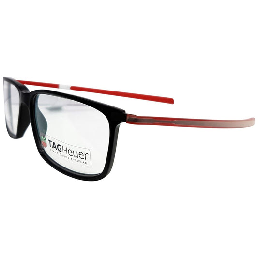 TAG Heuer 3451 Reflex Rectangle Prescription Rx Ready Red Black Elastomer Eyeglasses Frames 66345100254150