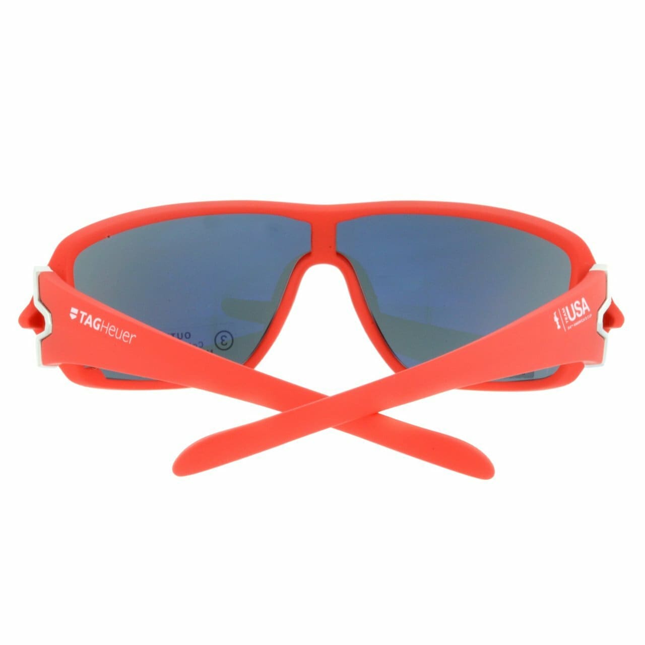 TAG Heuer 9204 107 Racer Oracle Team USA Sand Polished Red Full Rim Rectangular Sunglasses Frames 669204107681203