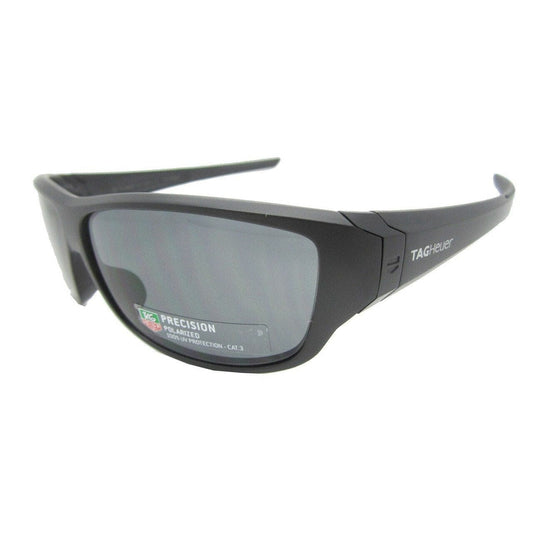 TAG Heuer 9225 104 Racer 2 Black Men's Rectangular Sunglasses with Grey Lenses 669225104651103