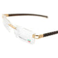 TAG Heuer Men's L-Type T 0153 003 Gold Brown Praline Leather Eyeglasses Frames 66015300358170