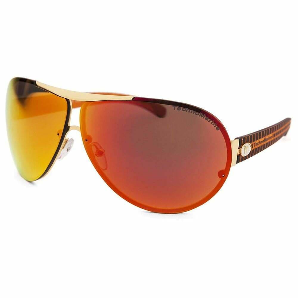 Technomarine Cruise Speedway Aviator TMEW007-12 Pilot Sunglasses - Orange / Gold - Made In Italy - On sale