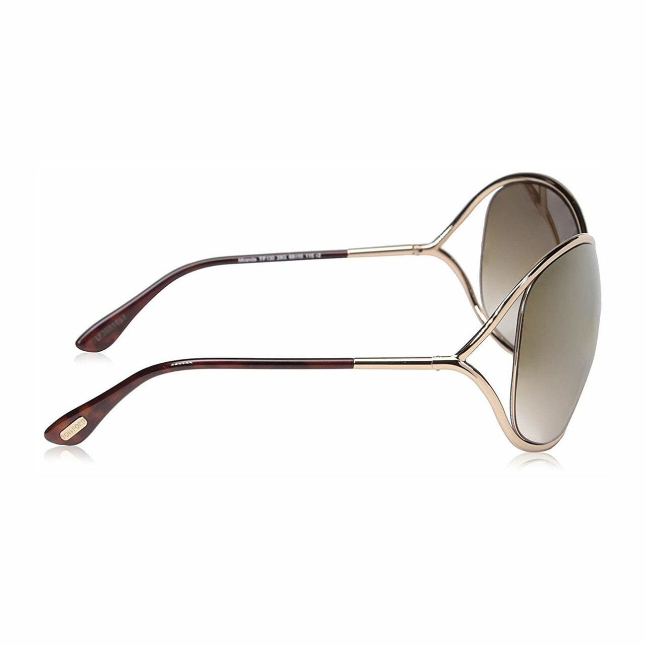 Tom Ford TF130-36F Miranda Shiny Bronze Oversize Crossover Gradient Brown Lens Sunglasses 664689448722