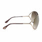 Tom Ford TF130-36F Miranda Shiny Bronze Oversize Crossover Gradient Brown Lens Sunglasses 664689448722