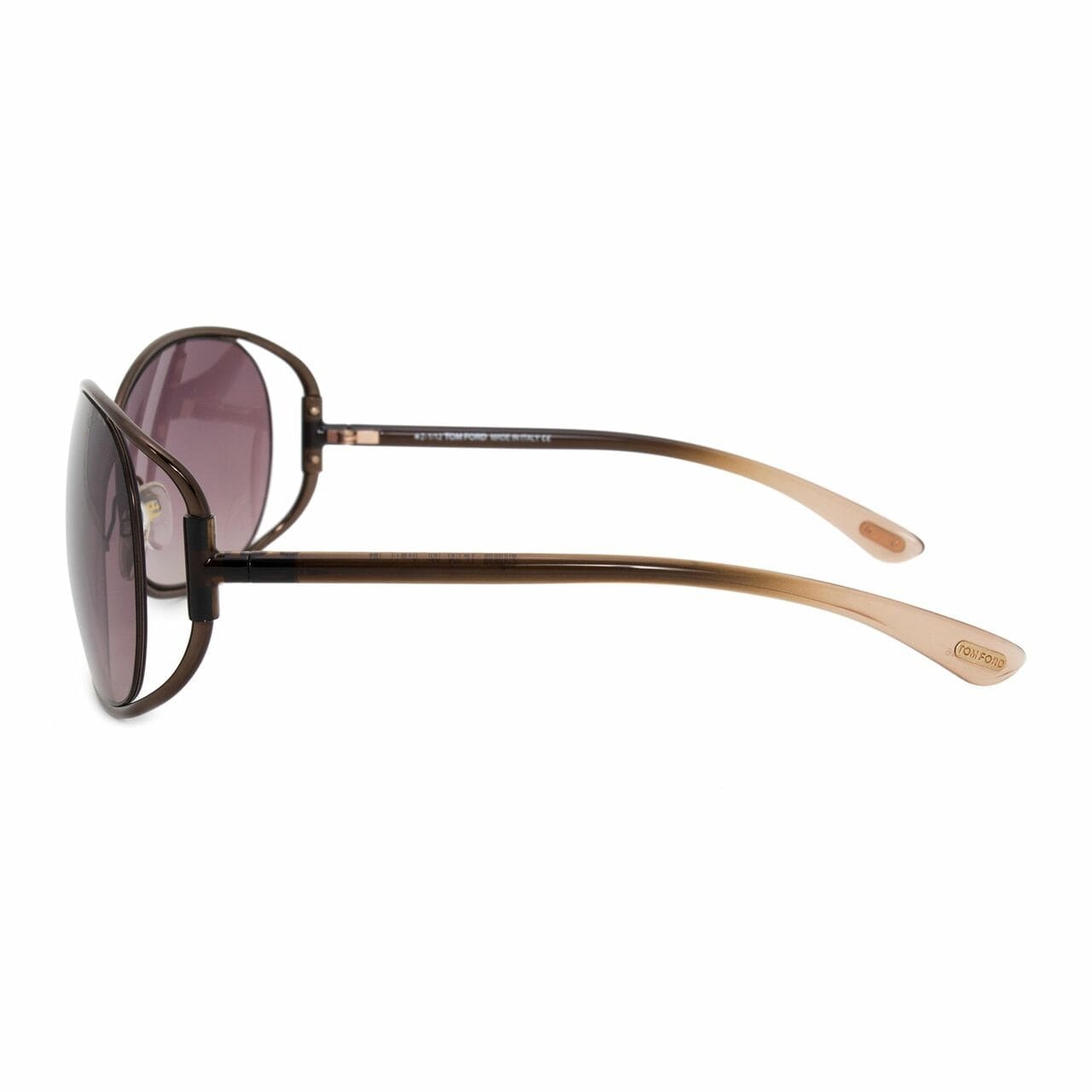 Tom Ford TF156-36F Eugenia Shiny Brown Butterfly Gradient Brown Lens Sunglasses 664689460120