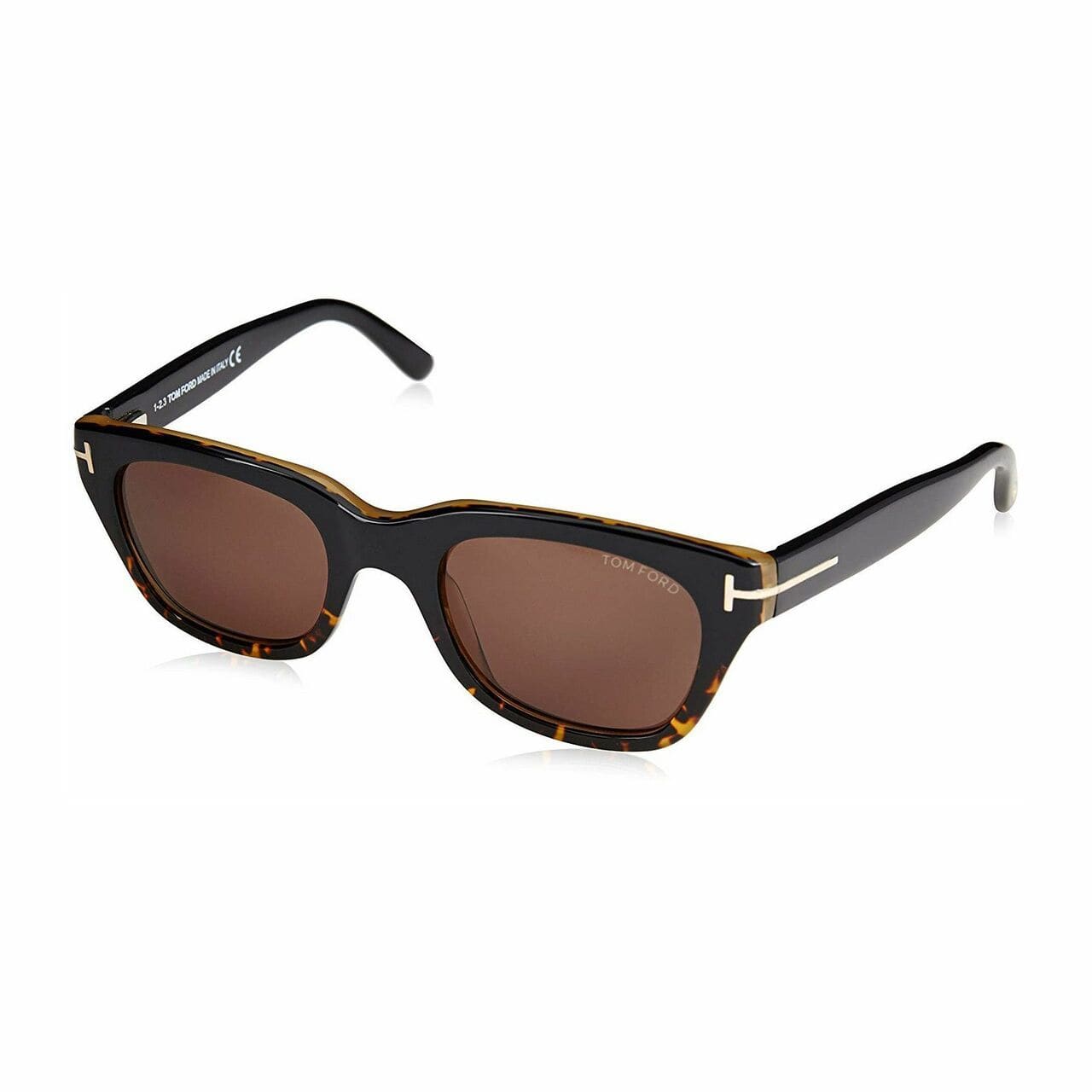 Tom Ford TF237-05J Snowdon Black Havana Square Acetate Roviex Lens Unisex Sunglasses 664689520077