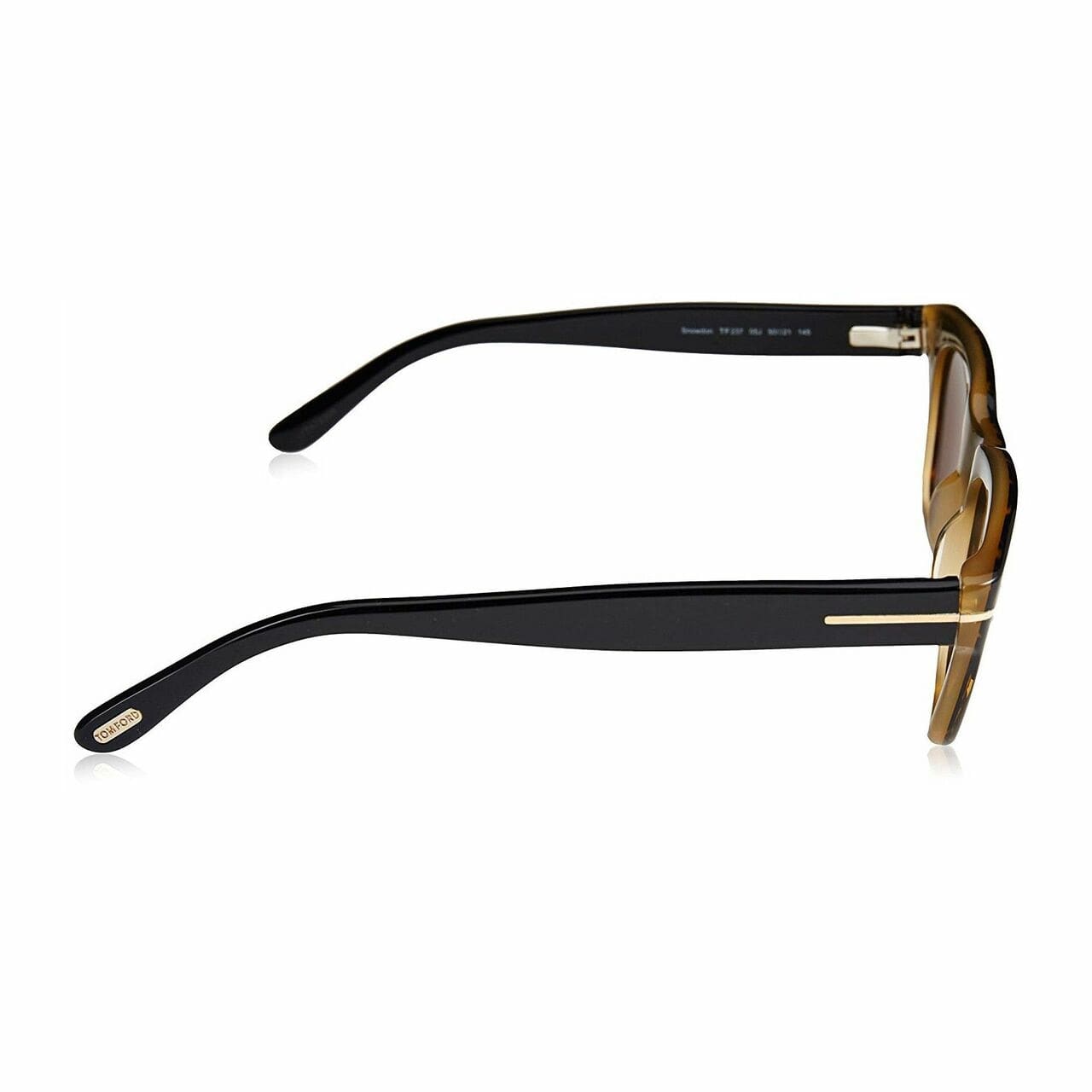 Tom Ford TF237-05J Snowdon Black Havana Square Acetate Roviex Lens Unisex Sunglasses 664689520077