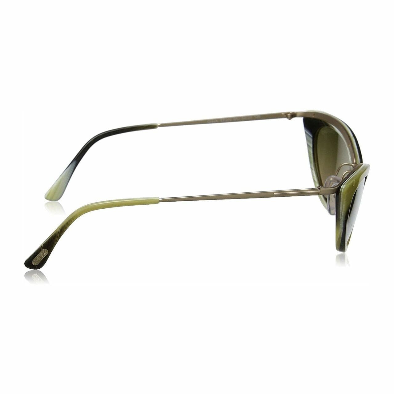 Tom Ford TF349-64J Grace Olive Horn Gold Cat Eye Green Lens Women's Sunglasses 664689619146