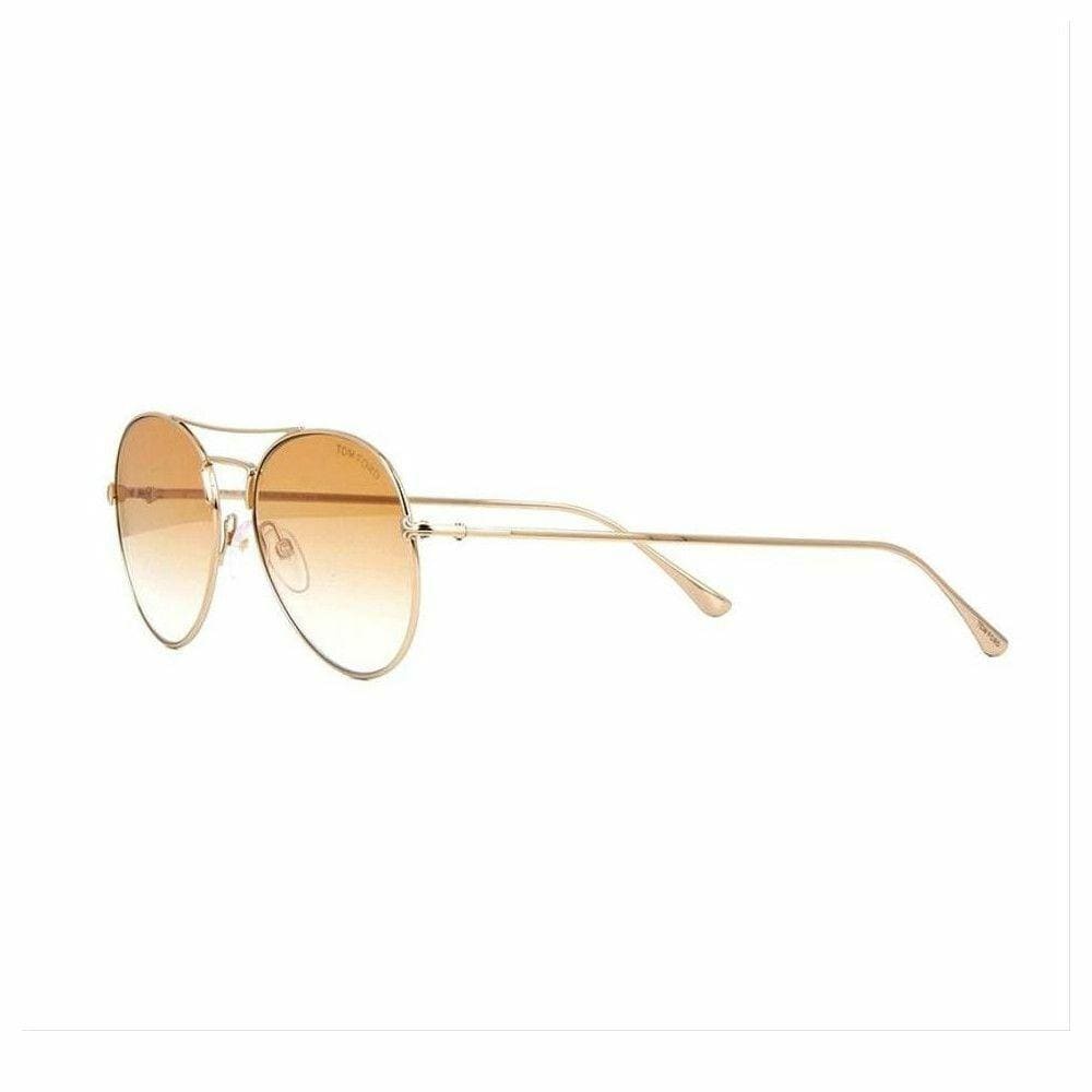 Tom Ford TF551-28G Ace Shiny Rosegold Aviator Brown Mirror Gradient Lens Metal Sunglasses 664689879779