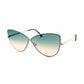 Tom Ford TF569-16W Elise-02 Shiny Palladium Cat Eye Blue Green Gradient Lens Sunglasses 664689901159