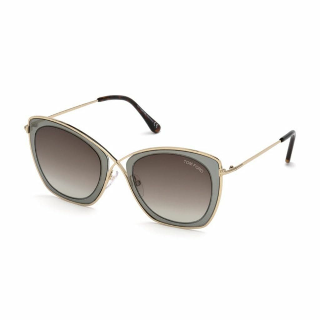 Tom Ford TF605-50X India-02 Silver Grey Butterfly Brown Gradient Lens Sunglasses 664689928927