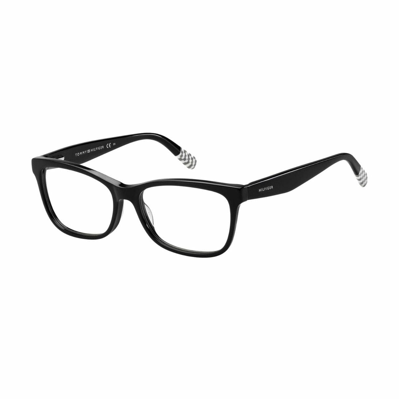 Tommy Hilfiger TH1483-08A Black Grey Square Women's Acetate Eyeglasses 716736021645