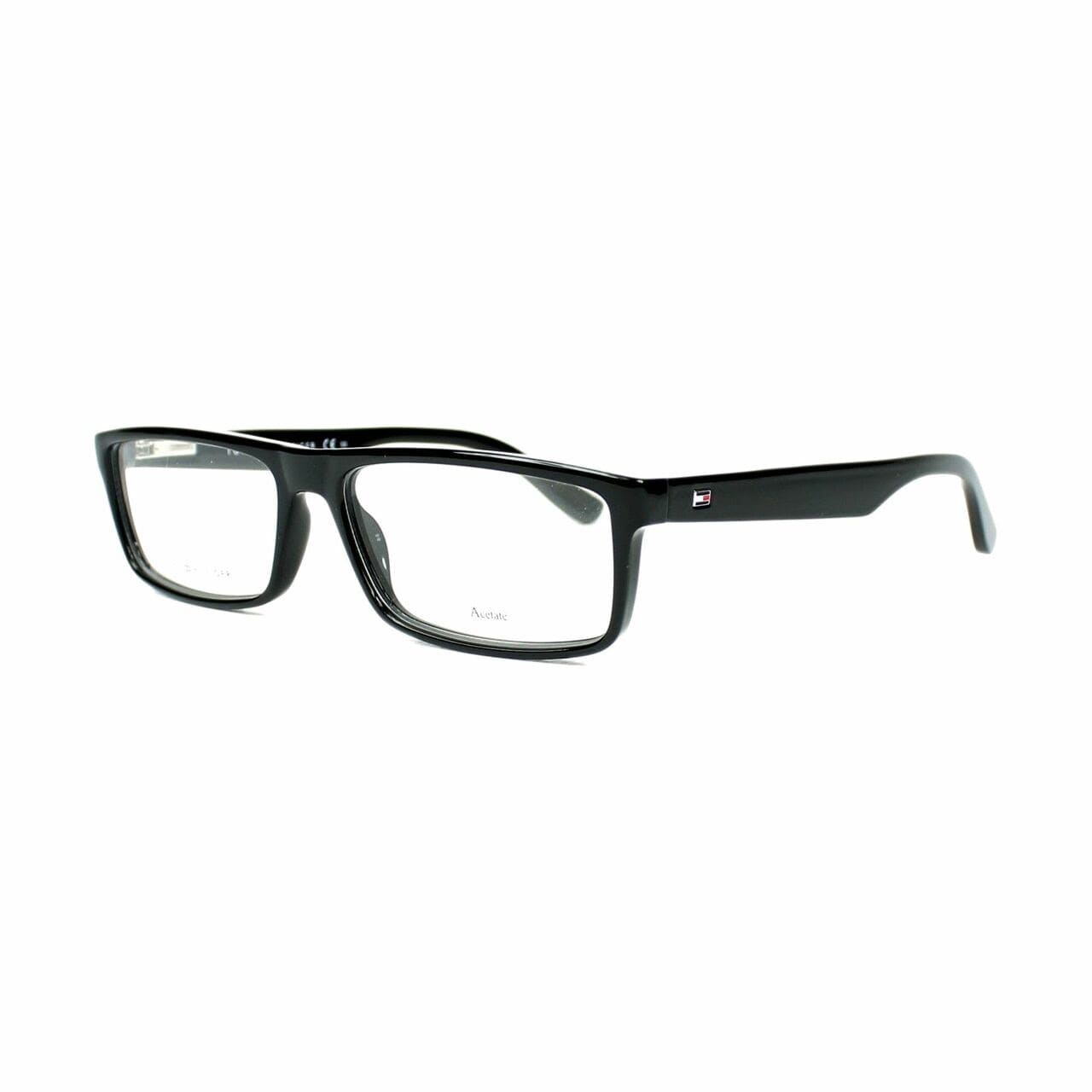 Tommy Hilfiger TH1488-807 Black Rectangular Men's Acetate Eyeglasses 762753622891