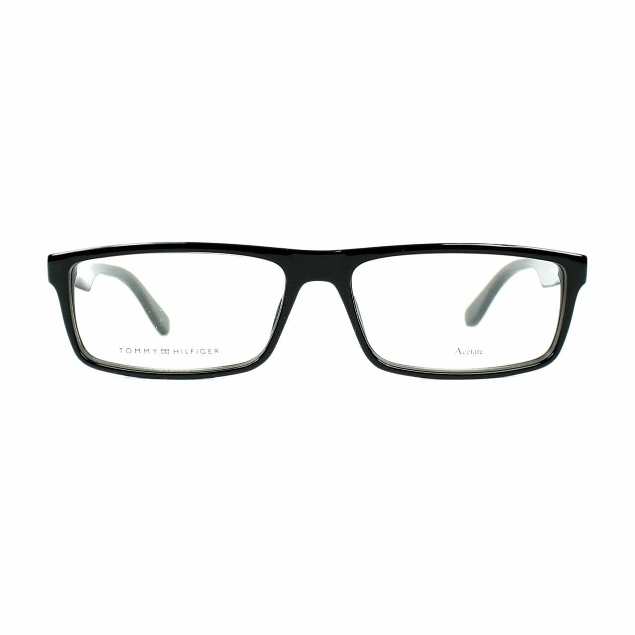 Tommy Hilfiger TH1488-807 Black Rectangular Men's Acetate Eyeglasses 762753622891