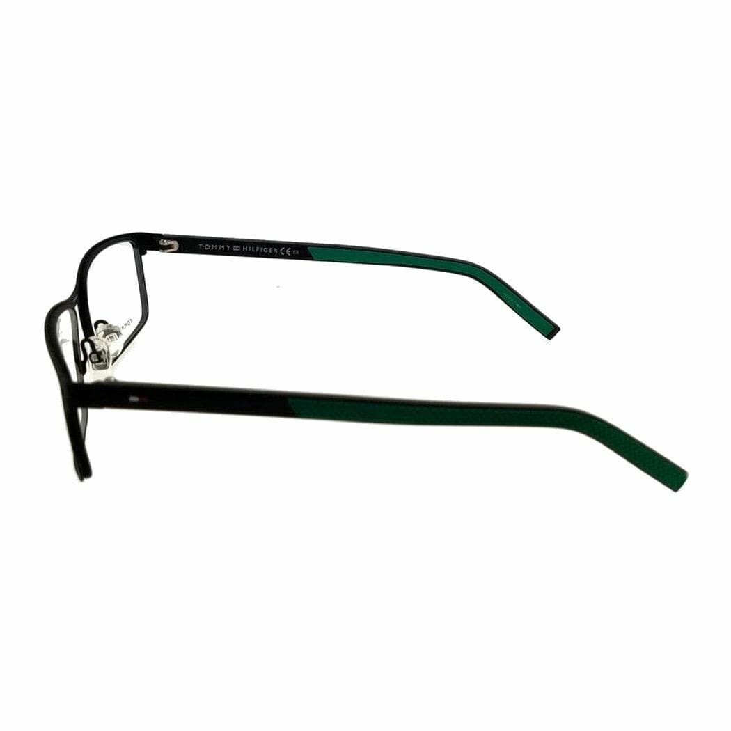 Tommy Hilfiger TH1593-03OL Black Green Rectangular Men's Metal Eyeglasses 716736074757