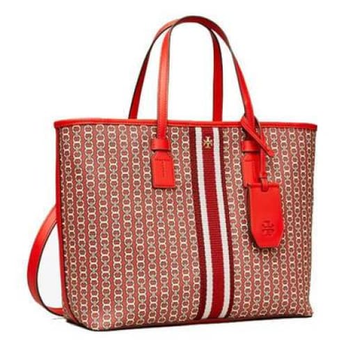 Tory Burch Gemini Link Top Zip Dutch Red Tote Bag - Handbag
