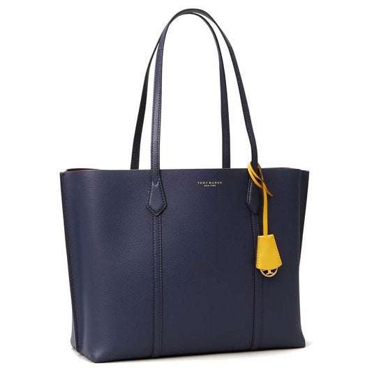 Tory Burch Ladies Perry Triple-Compartment Royal Navy Leather Tote Bag TB 53245-403 192485267846