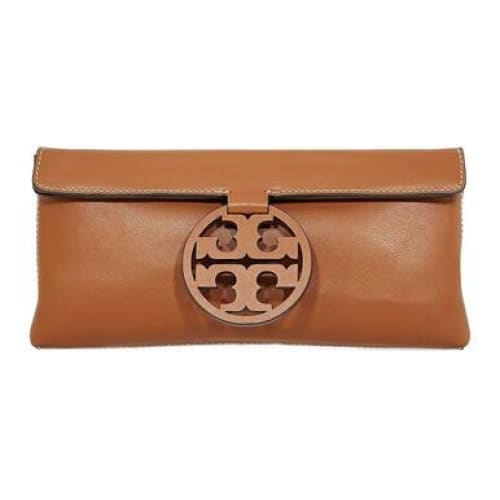 Tory Burch Miller Aged Camello Smooth Leather Clutch - 