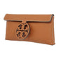 Tory Burch Miller Aged Camello Smooth Leather Clutch TB 56267-268 192485194302