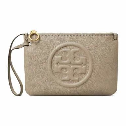 Tory Burch Perry Bomb Gray Heron Women’s Pebbled Leather 
