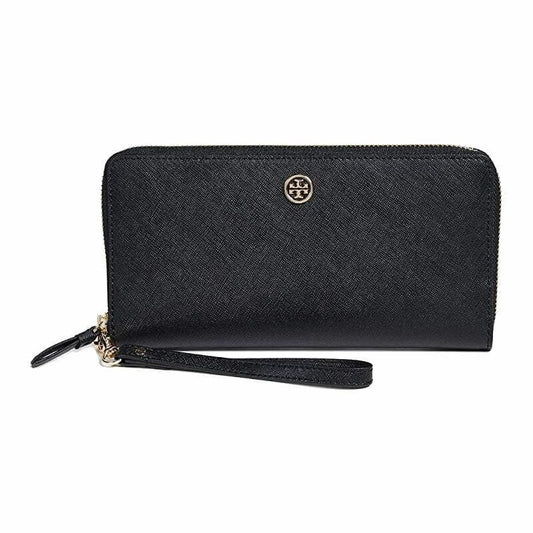 Tory Burch Robinson Passport Black Royal Navy Textured Leather Continental Wallet TB 46633-018 190041781140