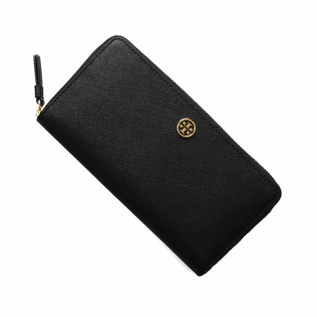 Tory Burch Robinson Zip Continental Black Leather Wallet TB 54448-001 192485105797