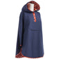 Totes Isotoner One Size Women's Reversible Hooded Rain Poncho Waterproof Cape Red Ikat 0RW2-G18 022653895062