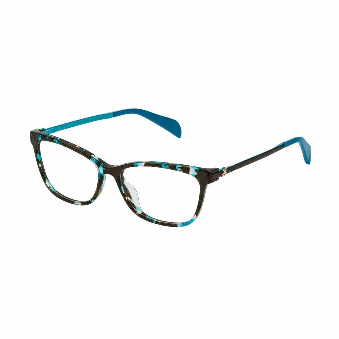Tous VTO975-0GGD Blue Tortoise Square Women's Acetate Eyeglasses 883663975775