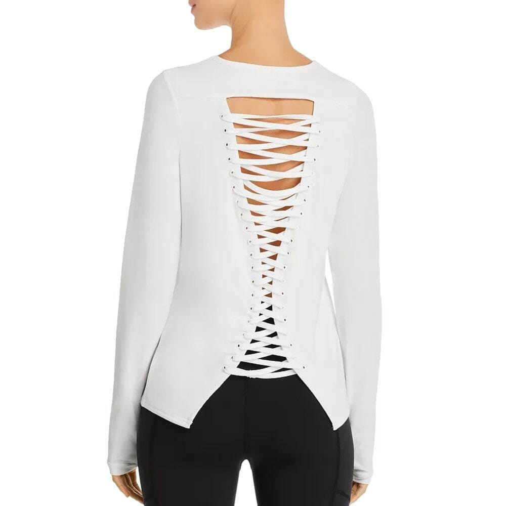 Urban Savage Women's Laced Up Long Sleeve Top in White