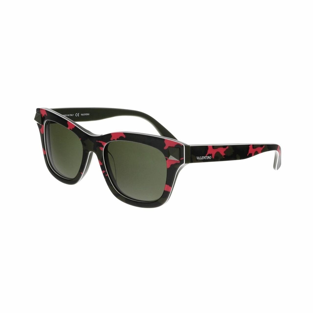 Valentino V670SC-519 Fluorescent Fuchsia Square Black Lens Sunglasses 883121962408