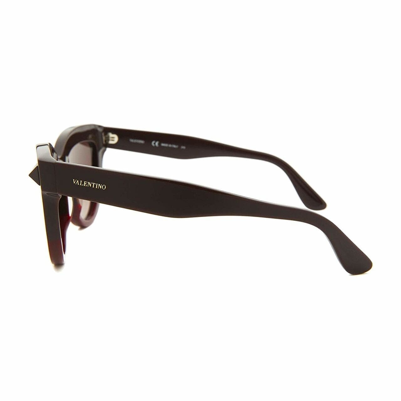 Valentino V712S-659 Rubin Scarlet Cat Eye Grey Lens Women's Plastic Sunglasses 886895216876