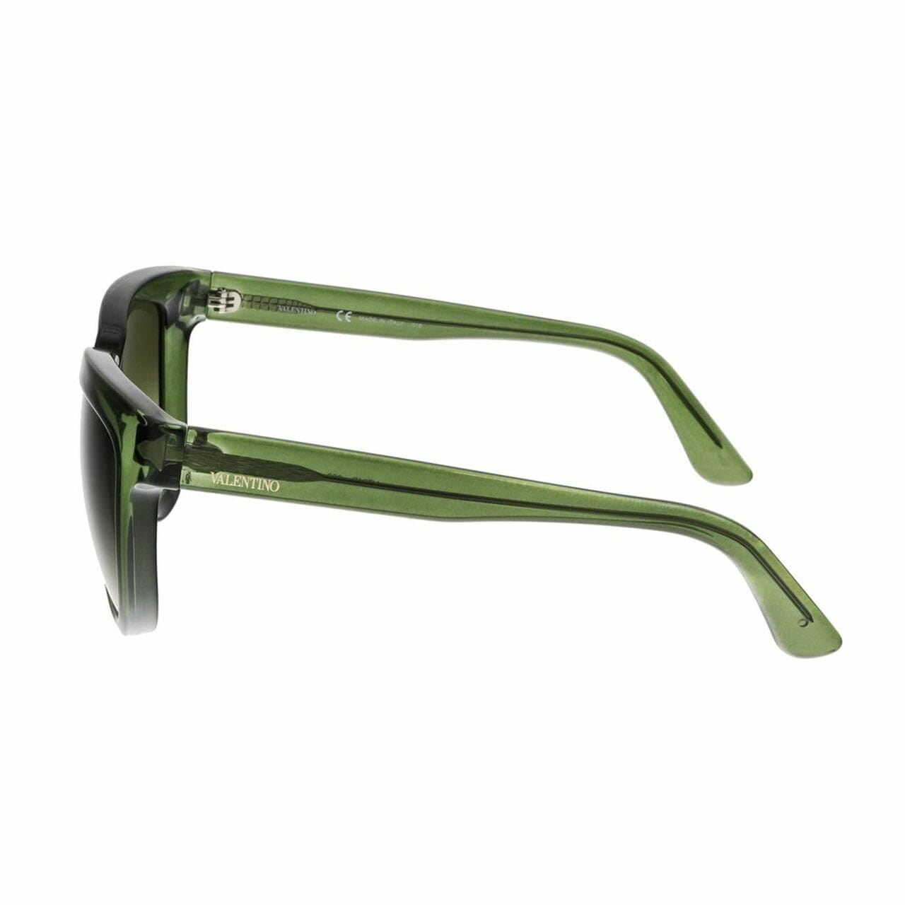 Valentino V724S-300 Transparent Green Oversized Grey Lens Women's Sunglasses 886895240536