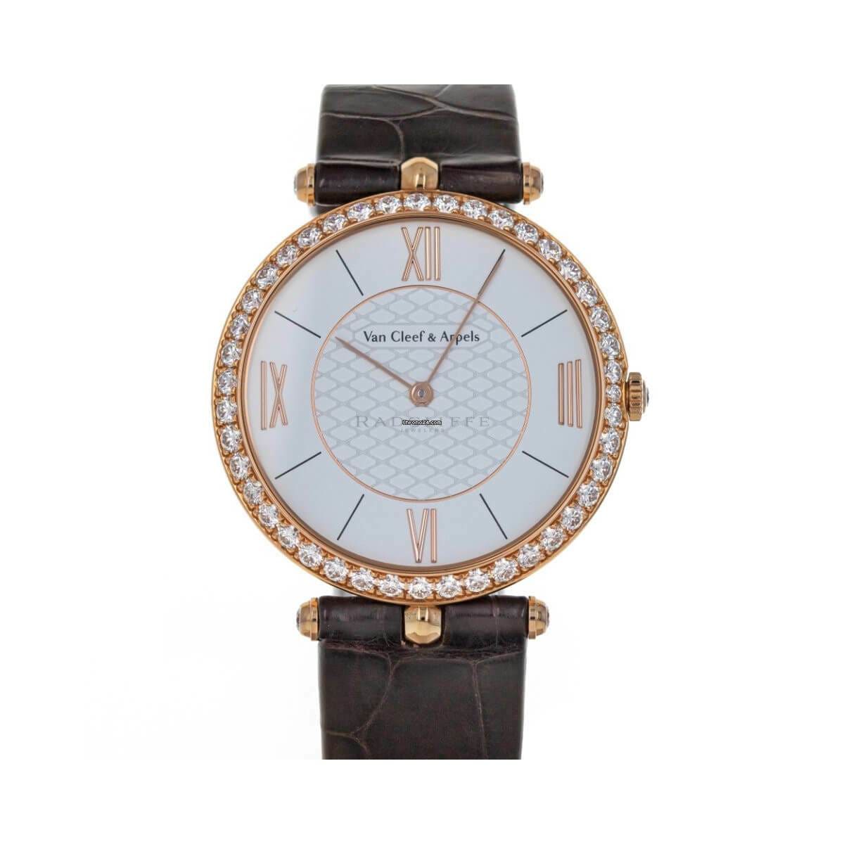 VAN CLEEF VCARO3GL00 Pierre Arpels White Dial 18kt Rose Gold Diamond Ladies Watch
