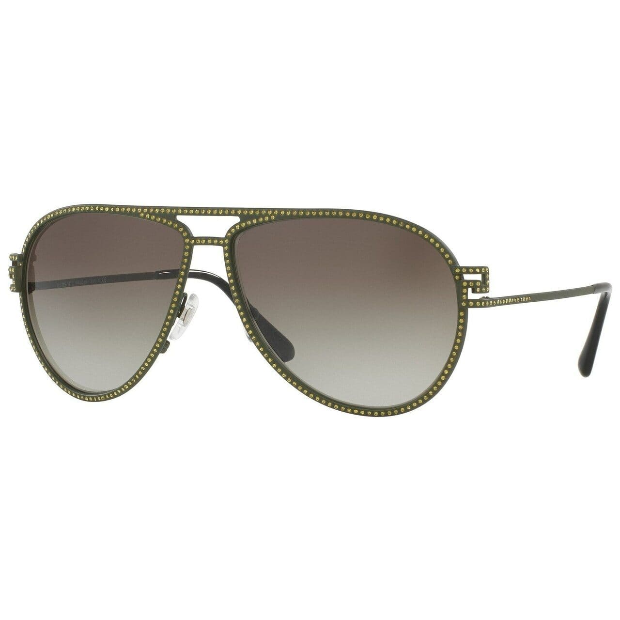 Versace VE2171B Women's Fashion Aviator Matte Military Green Sunglasses VE2171B 13928E 8053672607581