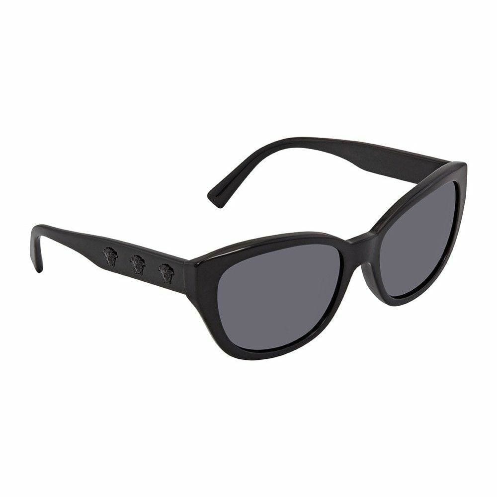 Versace VE4343A-GB1/87 Black Square Plastic Grey Lens Unisex Sunglasses 8053672810479