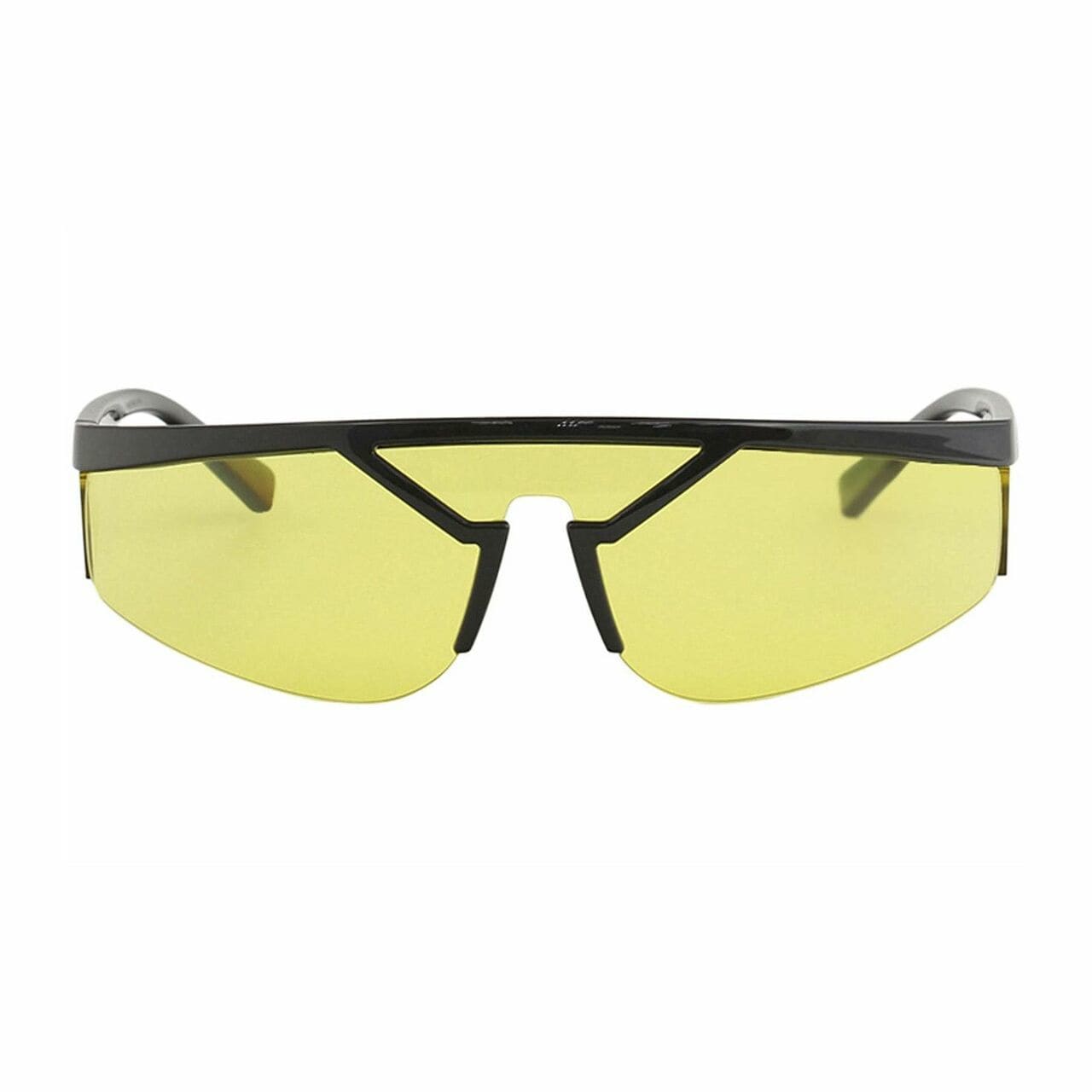 Versace VE4349-GB1/85 Black Wraparound Plastic Single Yellow Lens Unisex Sunglasses 8053672890433