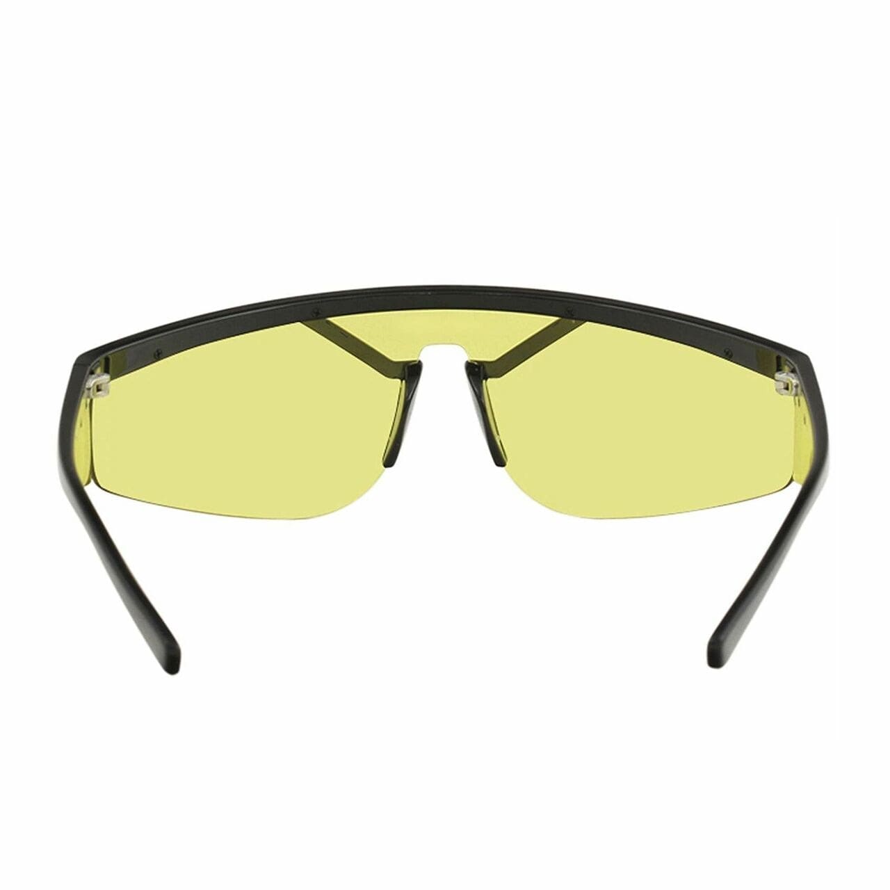 Versace VE4349-GB1/85 Black Wraparound Plastic Single Yellow Lens Unisex Sunglasses 8053672890433