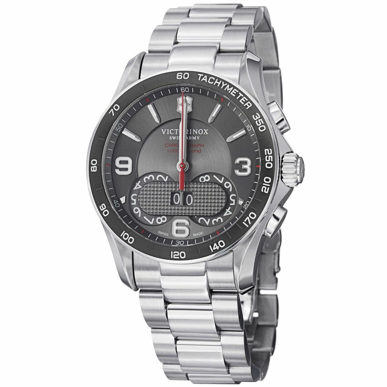 Victorinox 241618 Swiss Army Stainless Dark Grey Dial Men's chronograpgh Watch 046928030255
