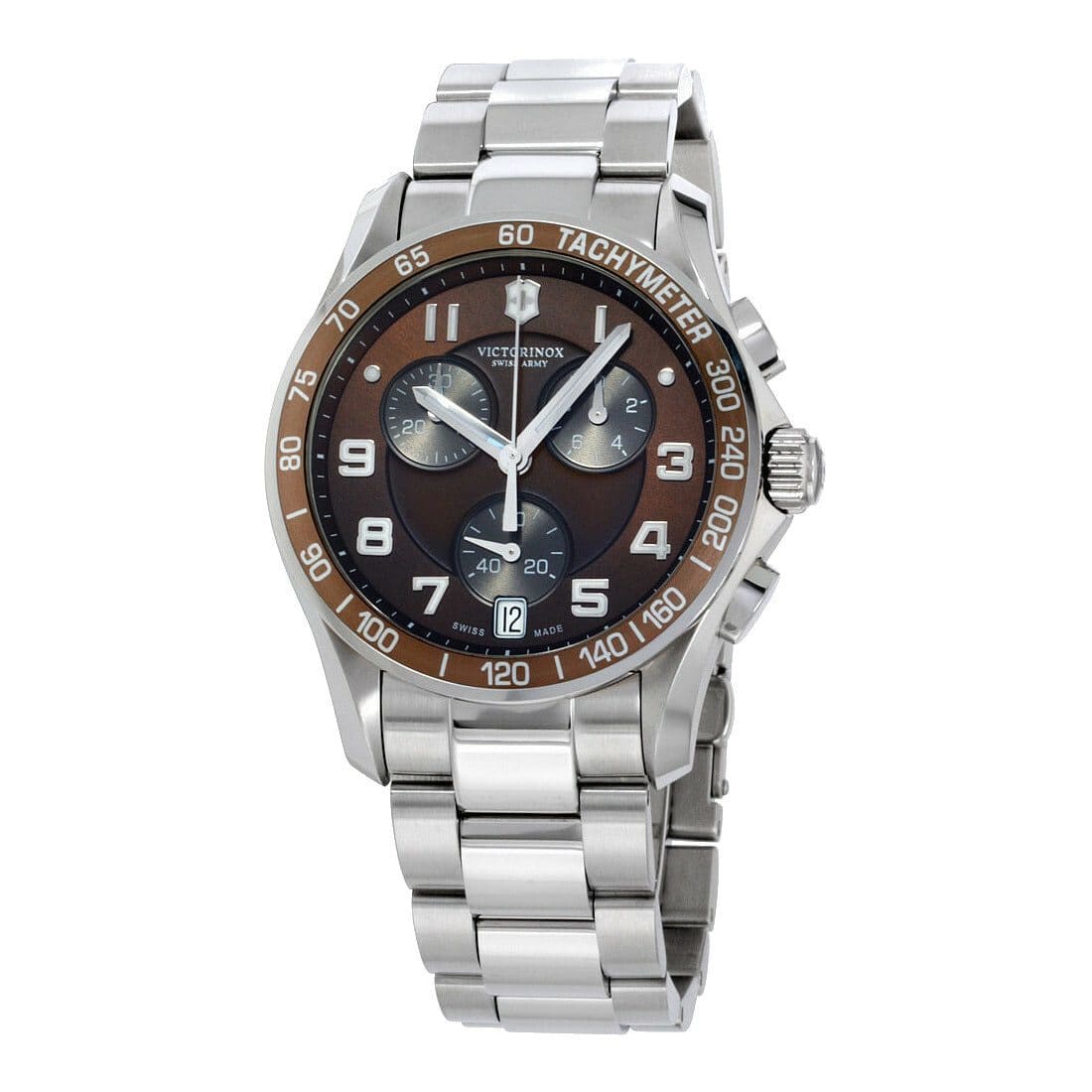 Victorinox Swiss Army 249036 Stainless Steel Brown Dial Men's Chronograph Watch 046928545537