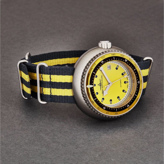 Zeno 500-2824-I9 Men’s ’Divers’ Yellow Dial Yellow/Blue 